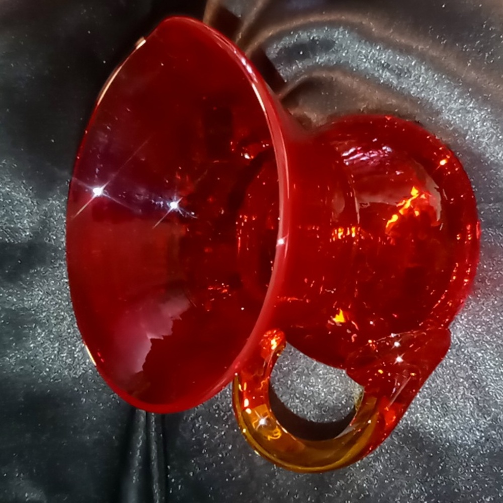 Vintage glass Amber glass red and yellow